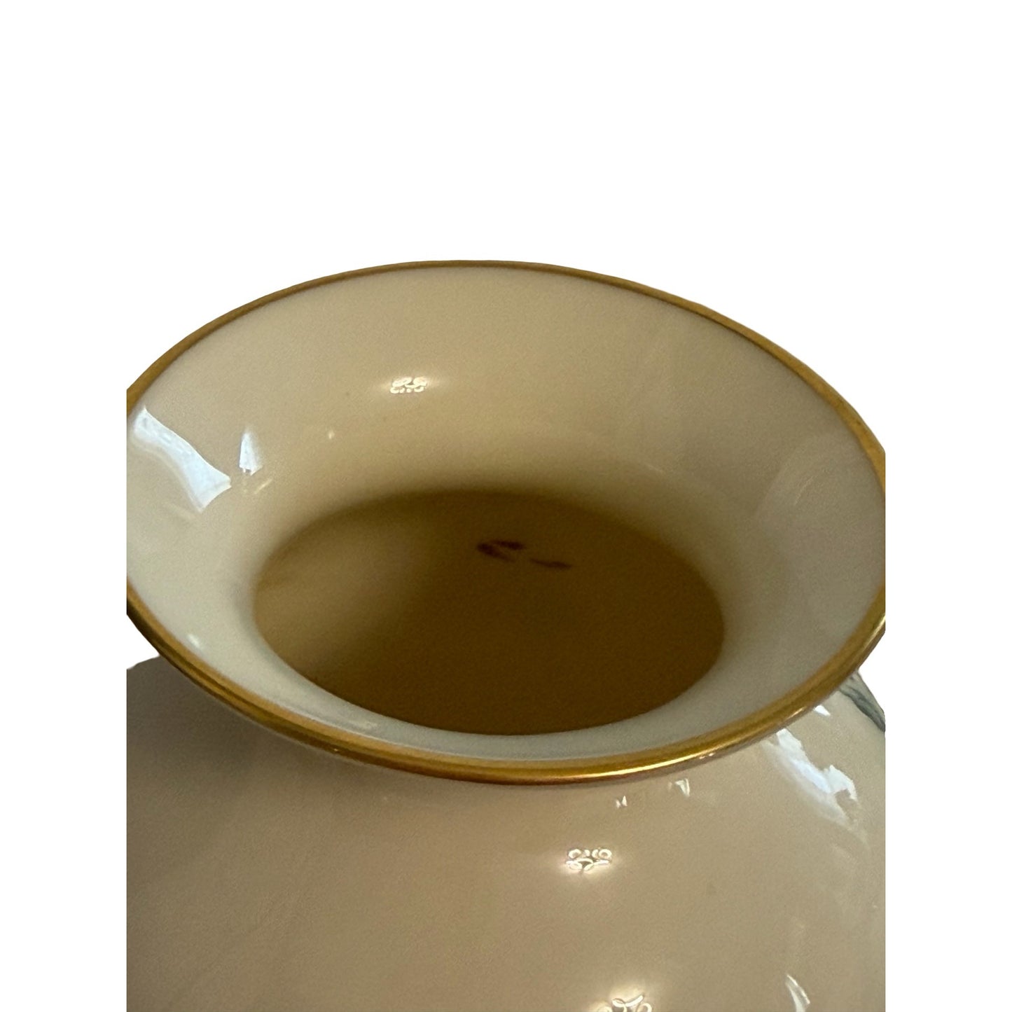Lenox Serenade Bird Floral Bud Vase Ivory Porcelain Gold Trim Made In USA