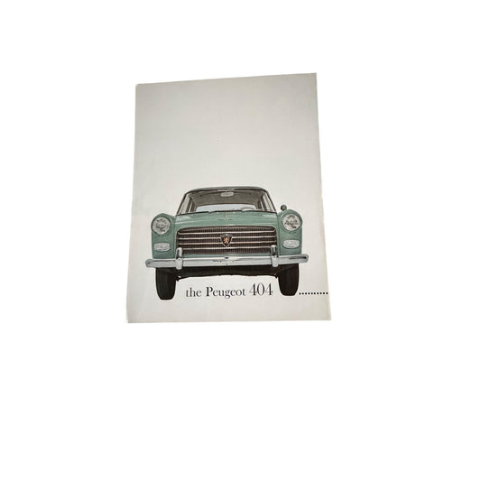Vintage Peugeot 404 Sales Brochure Dealer Catalog Original Automobile Advertising Booklet