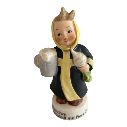 VTG 1970 Goebel Munich Kindl Figurine – Oktoberfest Beer Stein & Turnip– W. Germany