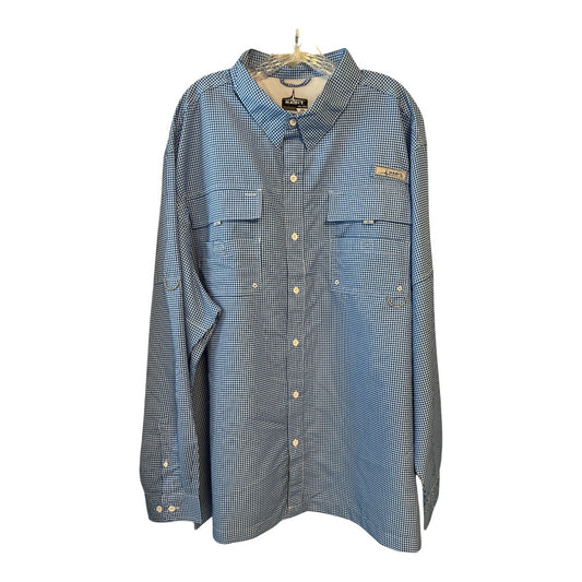 Habit Men's 3XL Fishing Shirt – Marlin Blue Check – Long Sleeve – Outdoor Performance