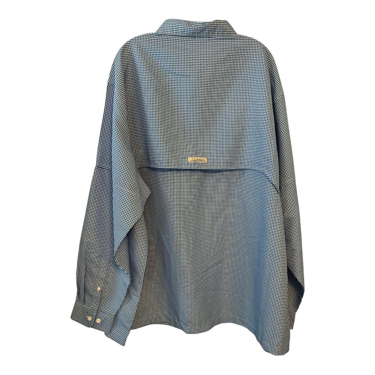Habit Men's 3XL Fishing Shirt – Marlin Blue Check – Long Sleeve – Outdoor Performance