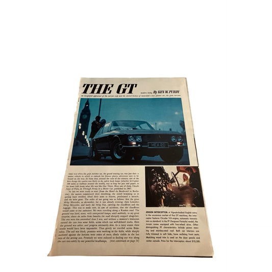The GT by Ken W. Purdy Vintage Playboy Magazine Article Ferrari Lamborghini Maserati 1960s
