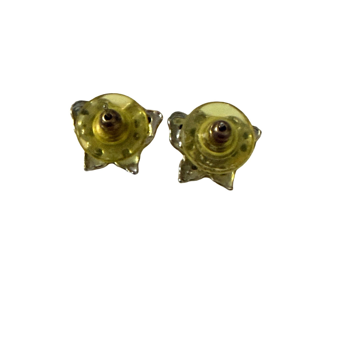 Vintage Gold Tone Rhinestone Butterfly Stud Earrings Openwork Wings