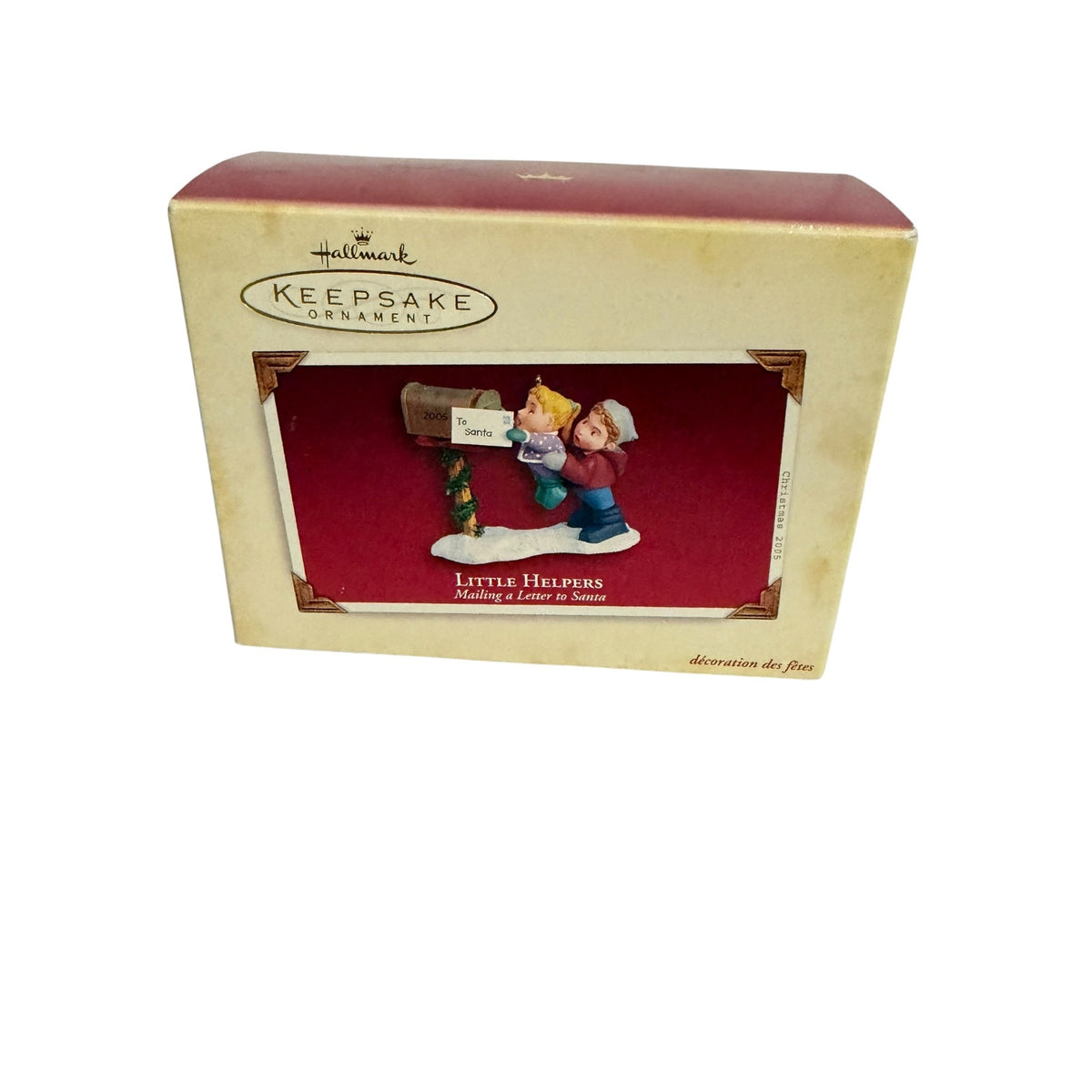 Hallmark Keepsake 2005 Little Helpers Mailing Letter to Santa Ornament Box