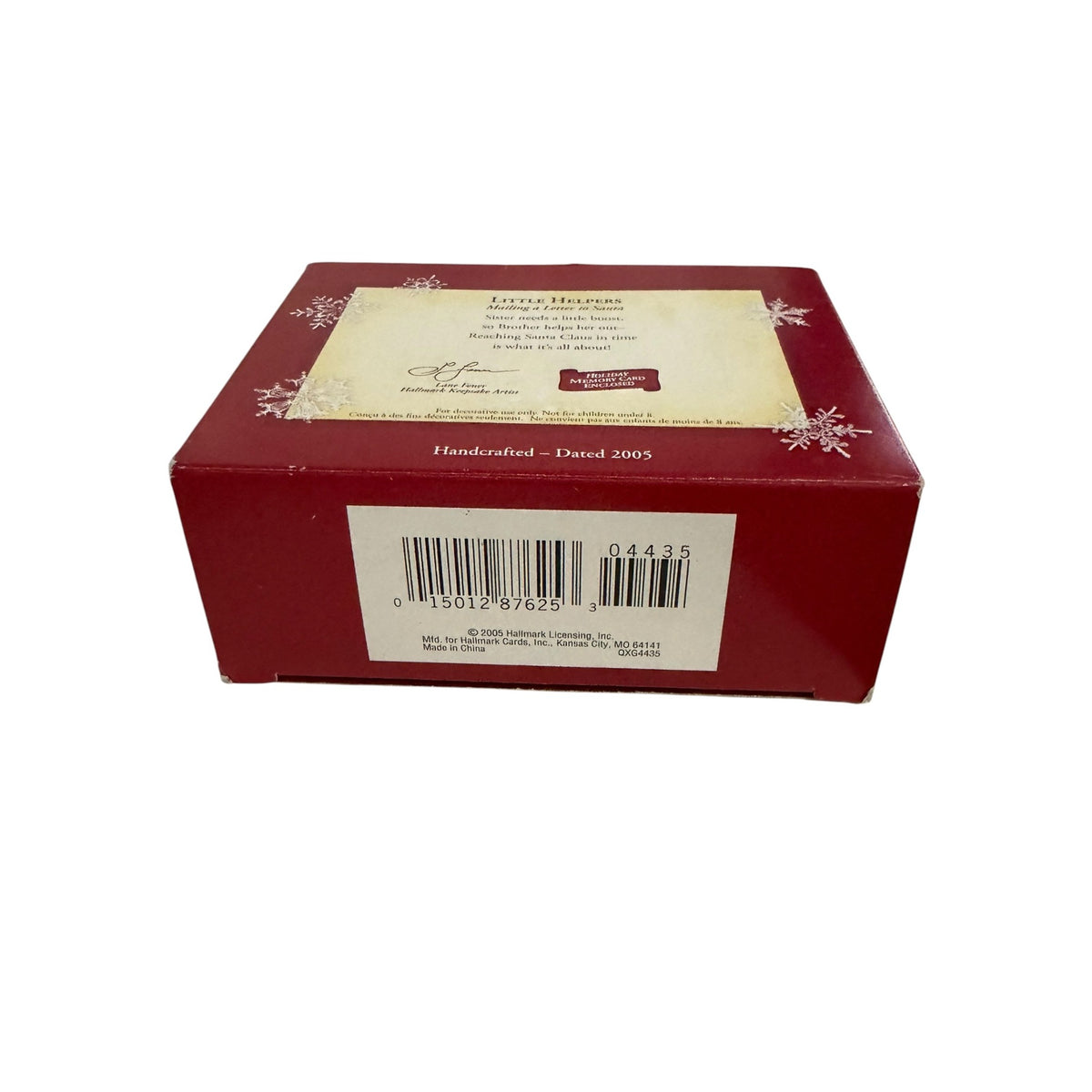 Hallmark Keepsake 2005 Little Helpers Mailing Letter to Santa Ornament Box