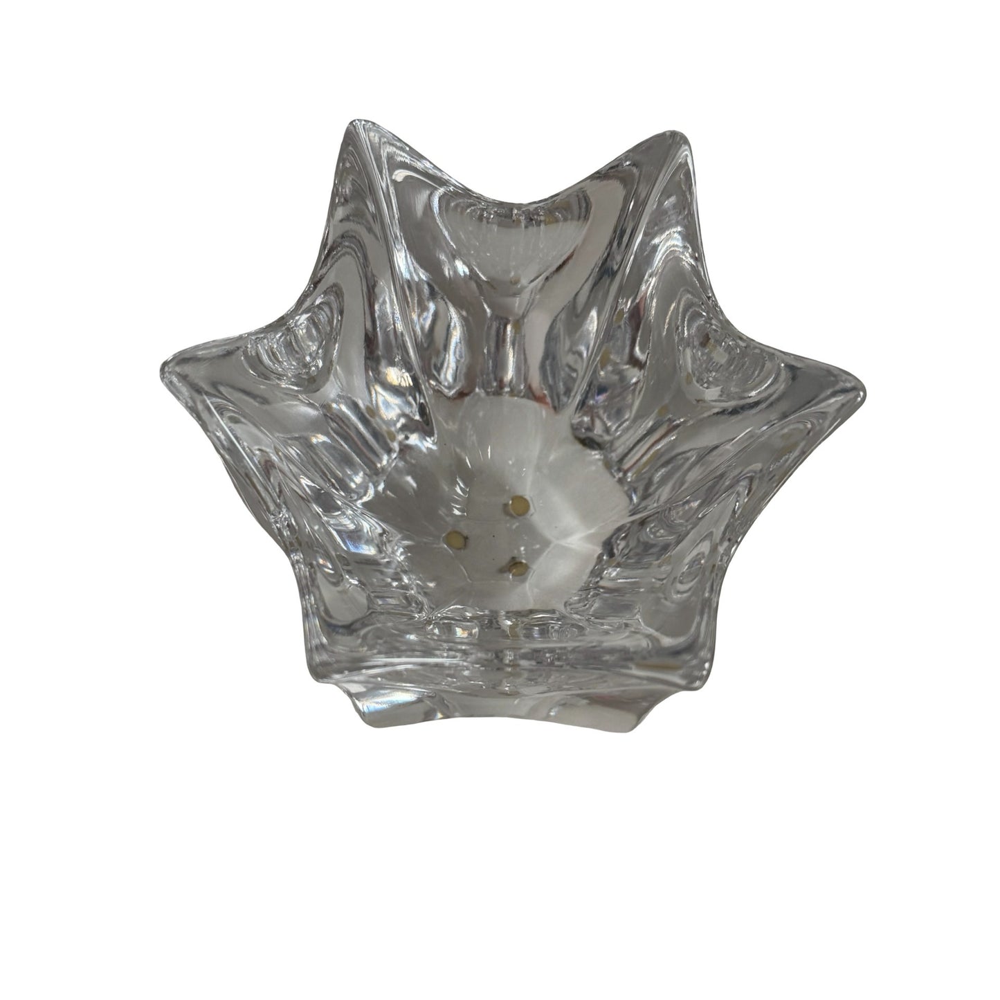 Vintage Orrefors Fleur Crystal Crown Bowl Jan Johansson Signed Sweden 4 Inch