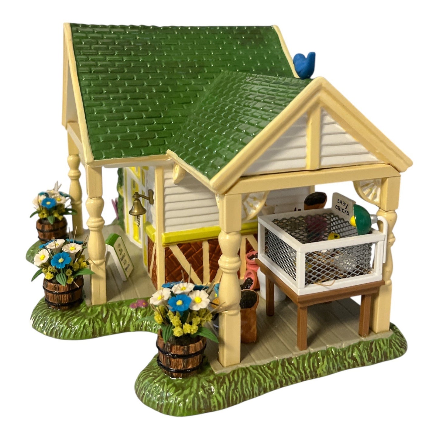 Department 56 Snow Village Lily’s Nursery & Gifts Lighted Easter Building w Add-On Figures See Notes