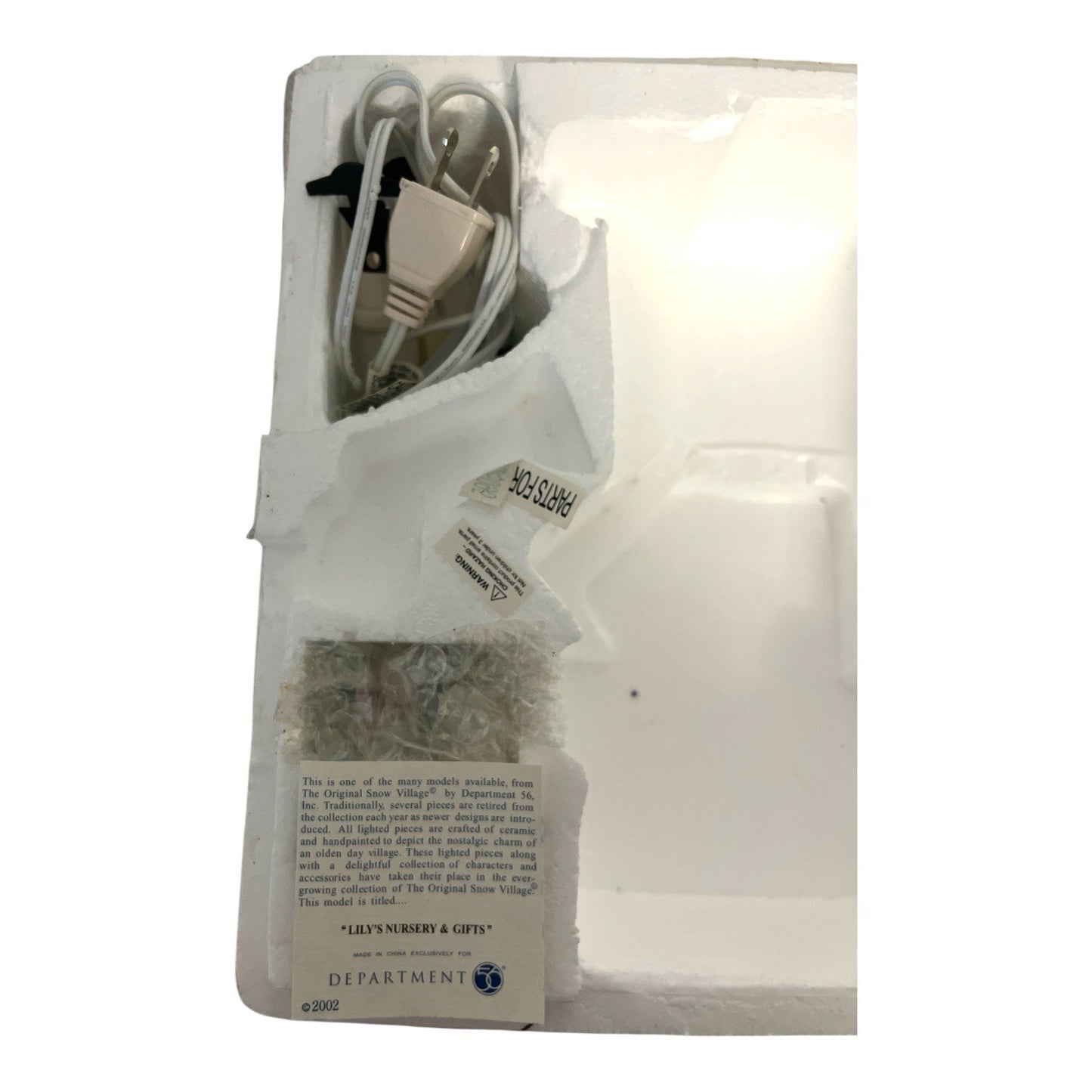 Department 56 Snow Village Lily’s Nursery & Gifts Lighted Easter Building w Add-On Figures See Notes