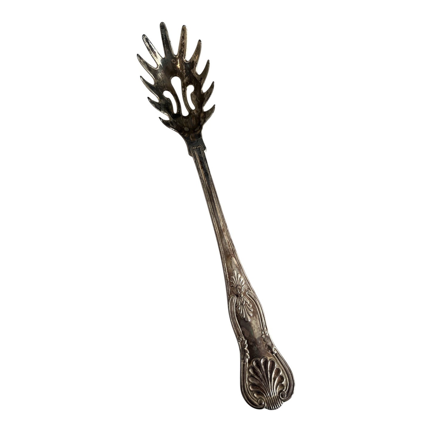 Vintage Sheffield Silverplate Spaghetti Fork – Made in Italy – Ornate Rococo Design