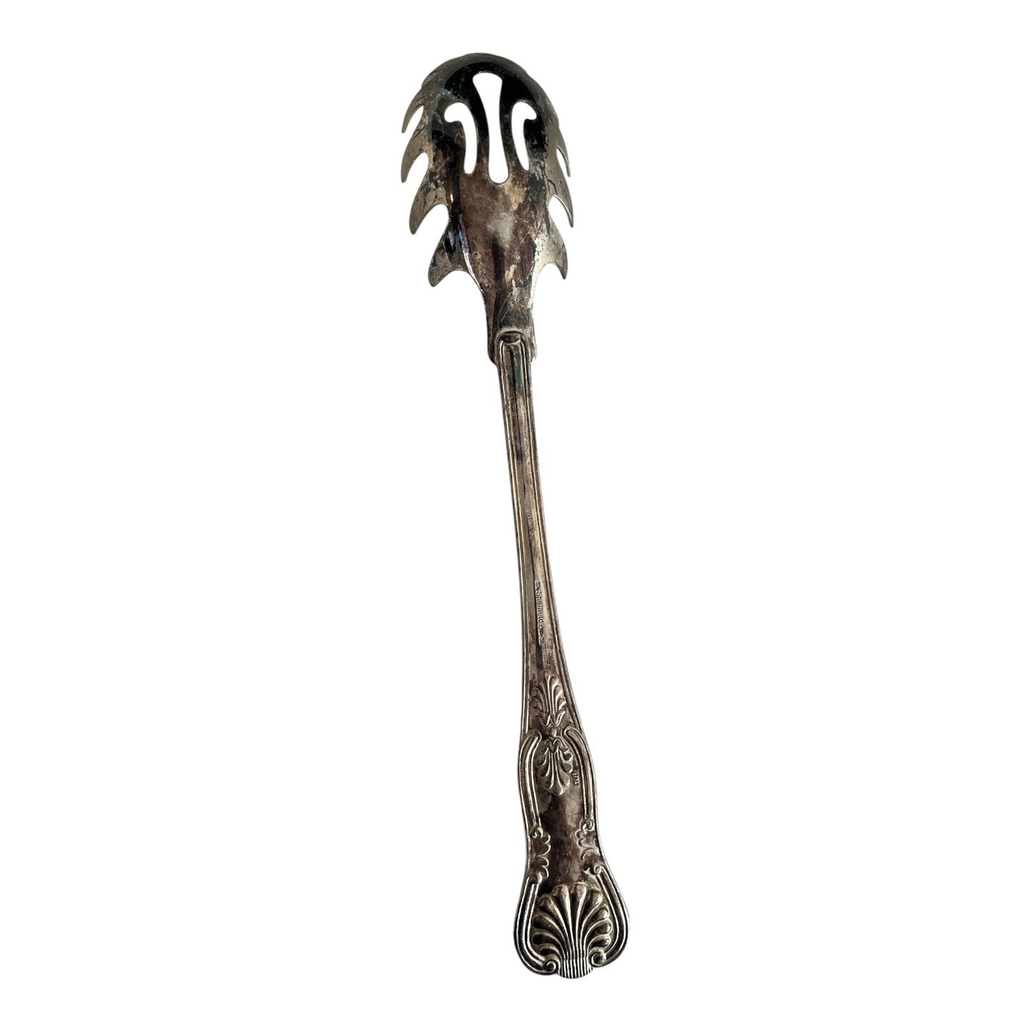 Vintage Sheffield Silverplate Spaghetti Fork – Made in Italy – Ornate Rococo Design