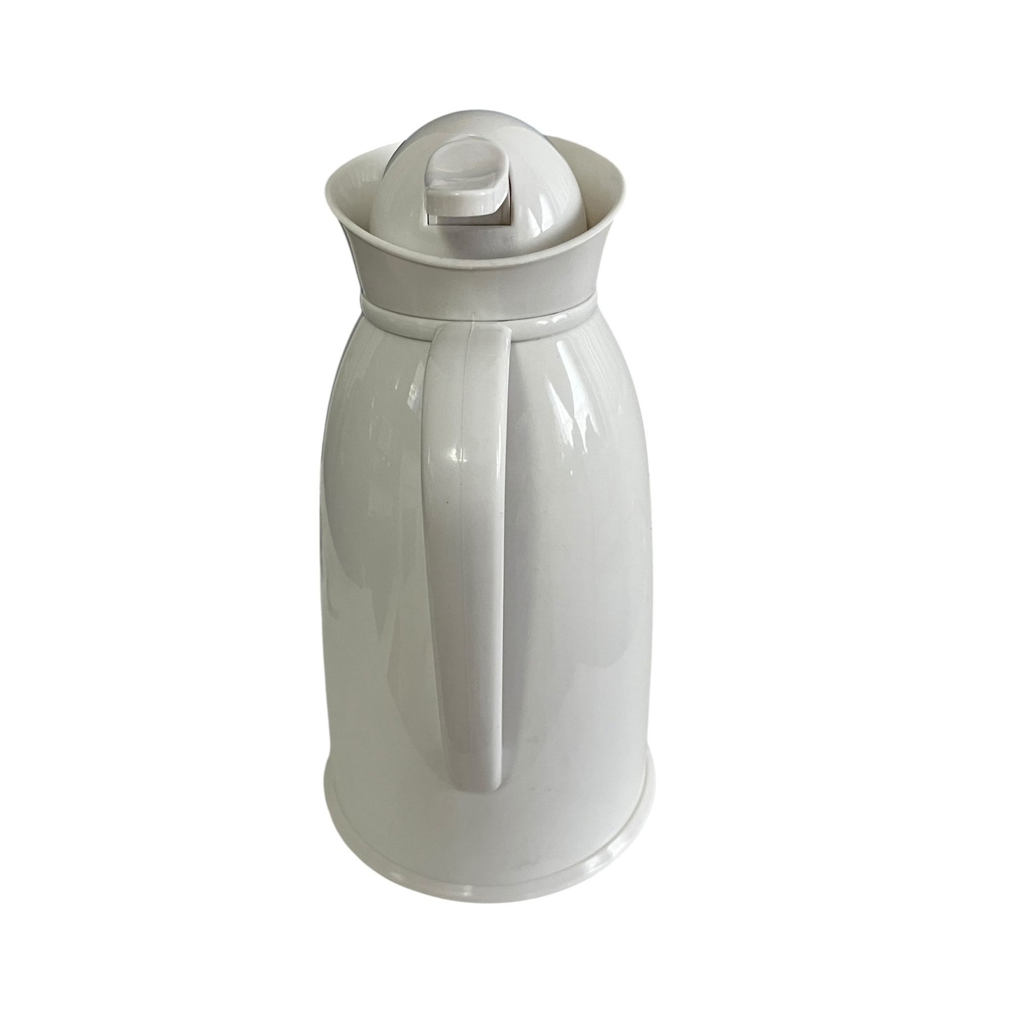 Mid-2000s White Glass-Lined Thermal Carafe Coffee Pitcher Hot Cold Beverage Server
