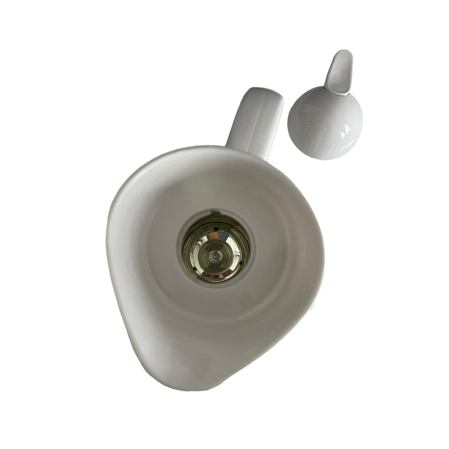 Mid-2000s White Glass-Lined Thermal Carafe Coffee Pitcher Hot Cold Beverage Server