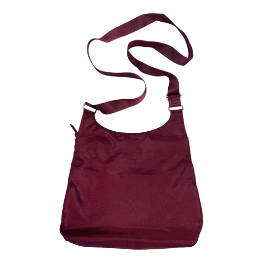 Baggallini Maroon Nylon Crossbody Bag – Lightweight Travel Purse with Multiple Zippers – 13x11x4