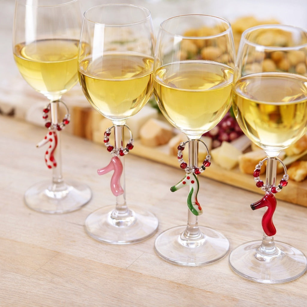 Vtg Pier 1 Imports Wine Glass Charms High Heel Shoe Set of 6