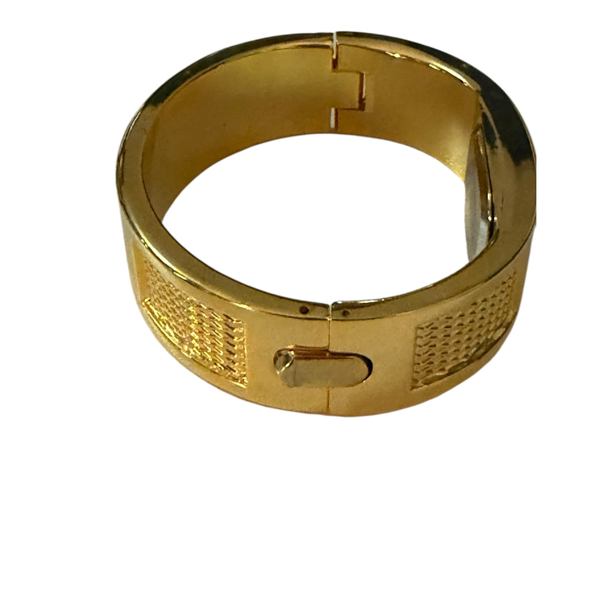 Geneva Gold Tone Hinged Bangle Cuff Watch Leopard Print Y2K NIP