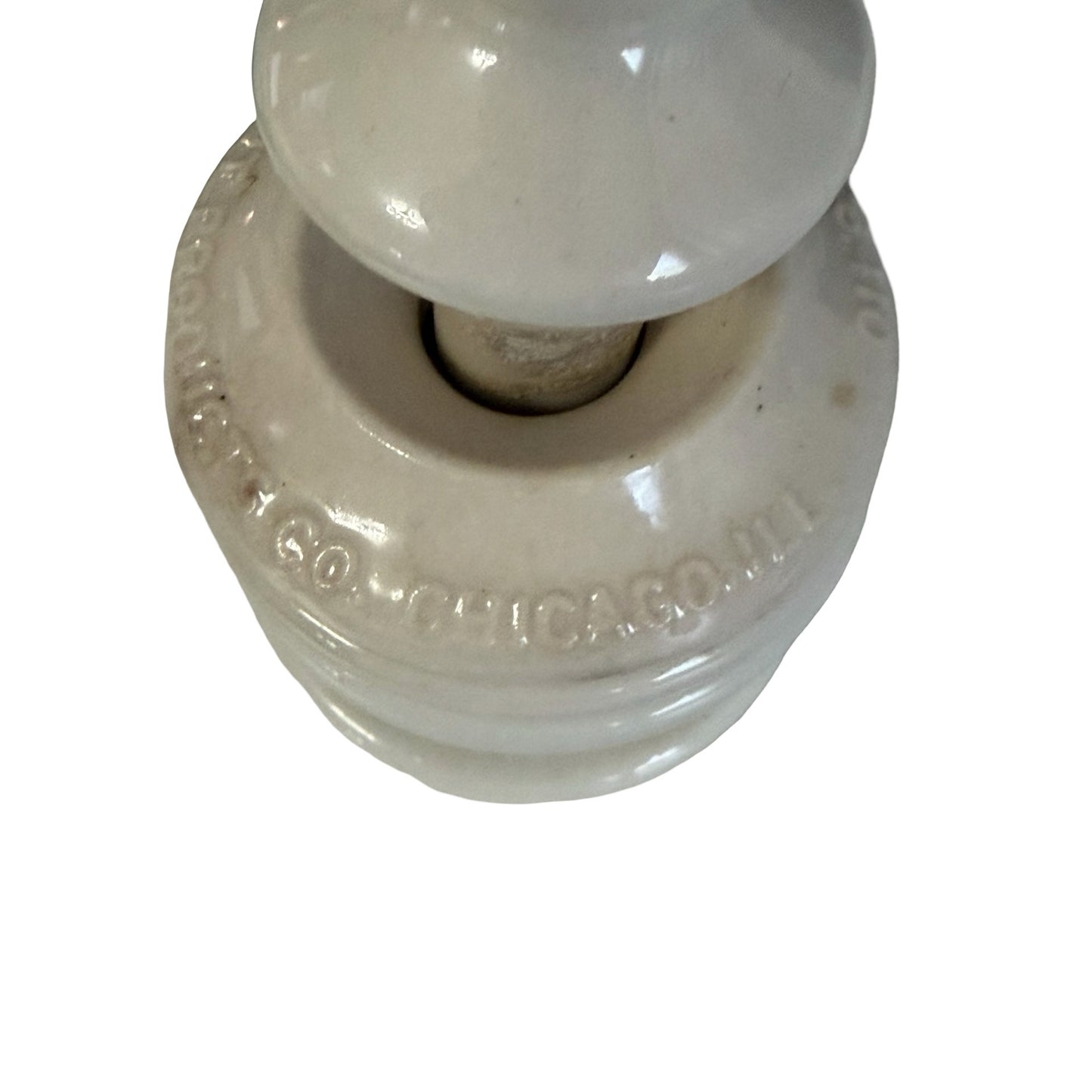 Vintage Kent Porcelain Electrical Line Insulator White Ceramic Utility Pole Hardware
