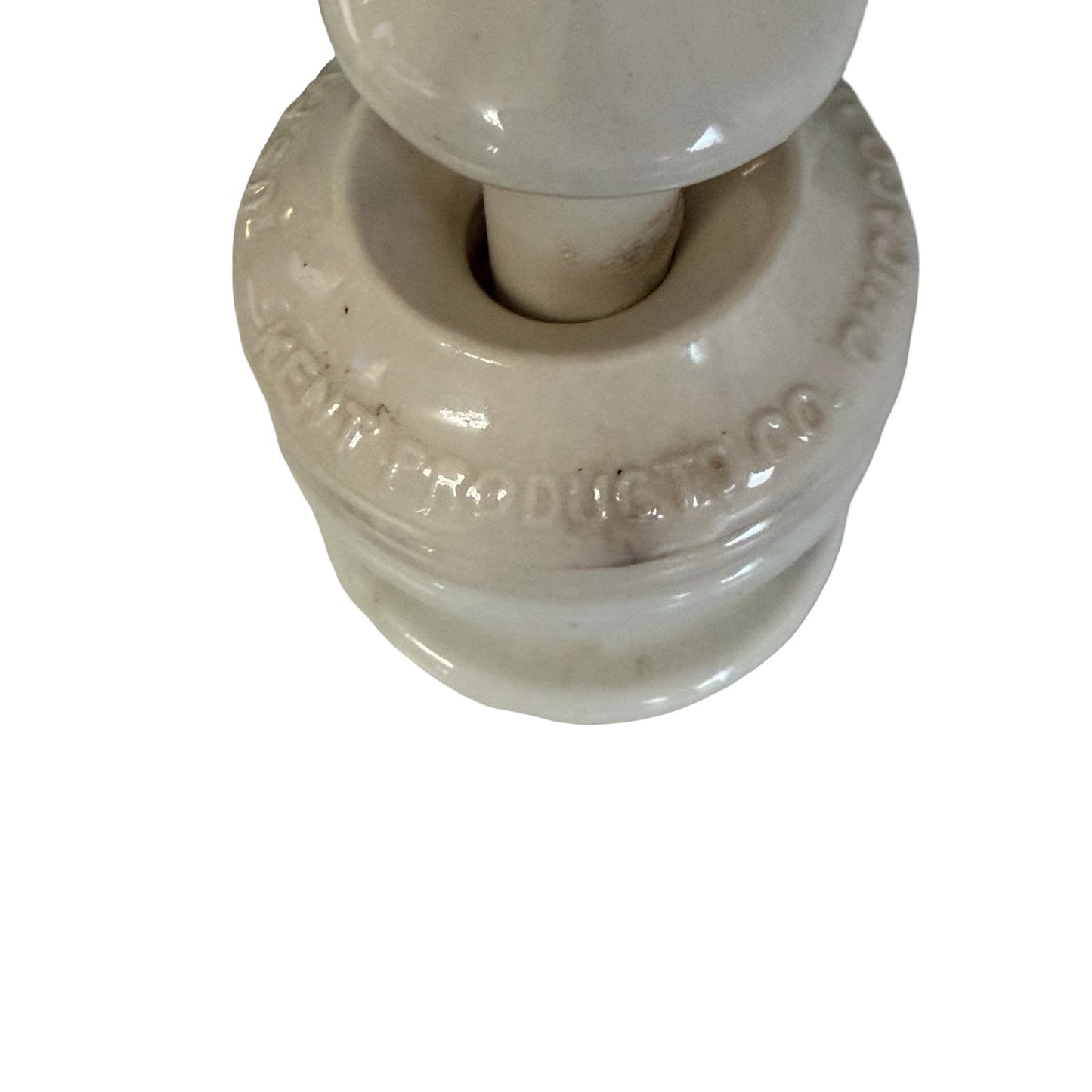 Vintage Kent Porcelain Electrical Line Insulator White Ceramic Utility Pole Hardware