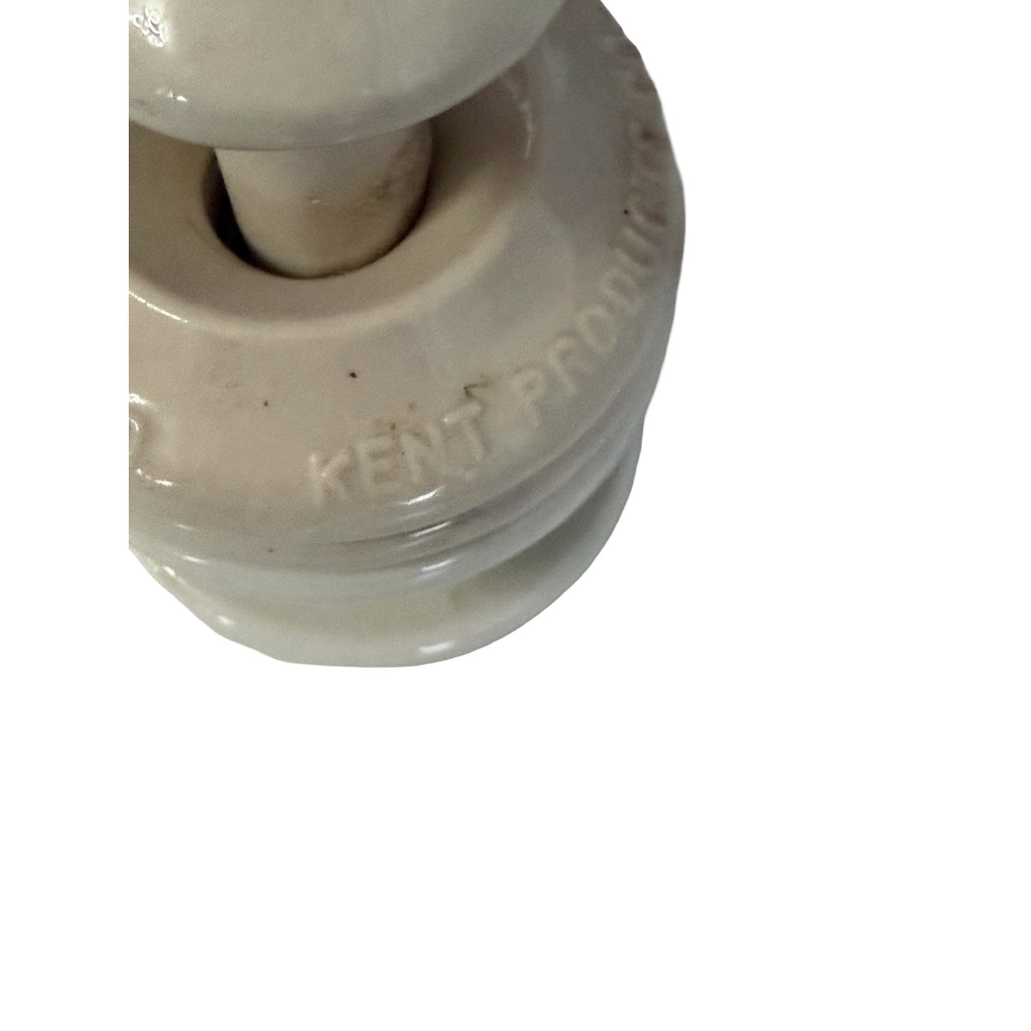 Vintage Kent Porcelain Electrical Line Insulator White Ceramic Utility Pole Hardware