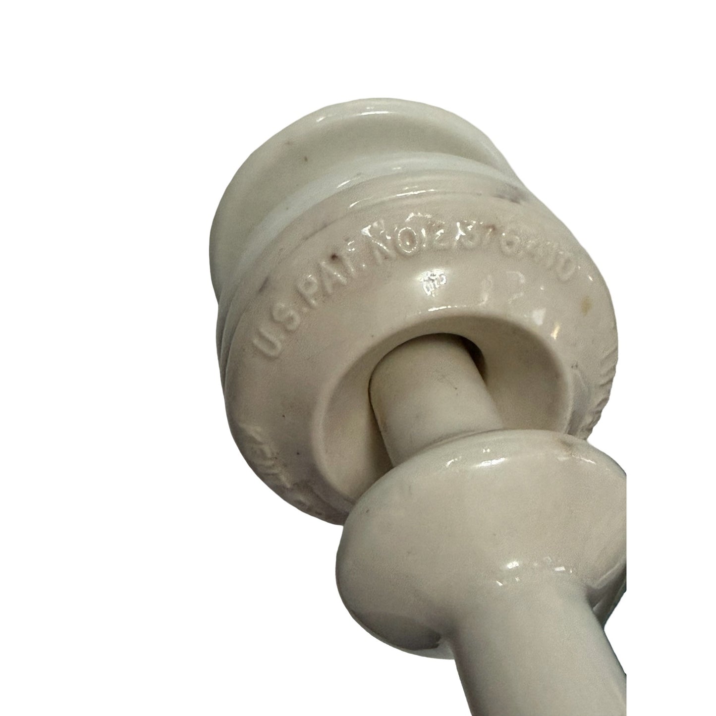Vintage Kent Porcelain Electrical Line Insulator White Ceramic Utility Pole Hardware