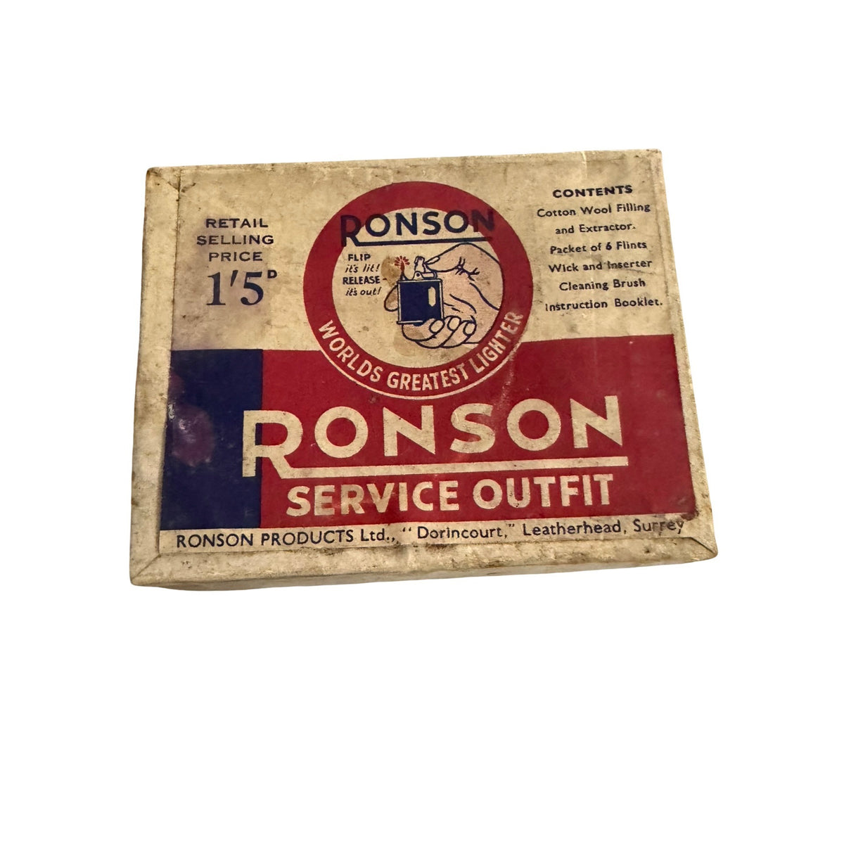 Vintage 1940s Ronson Lighter Service Outfit Kit U.S. Army Quartermaster Flints
