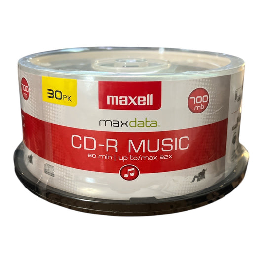 Maxell 30-Pack CD-R Music Discs 80 Min 700 MB 32x Speed Recording