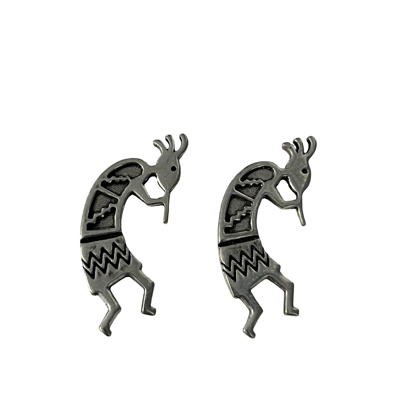 Signed BW Kokopelli Magnets Southwestern Silver Tone Figural Tribal Set