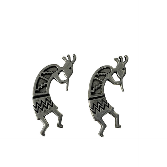 Signed BW Kokopelli Magnets Southwestern Silver Tone Figural Tribal Set