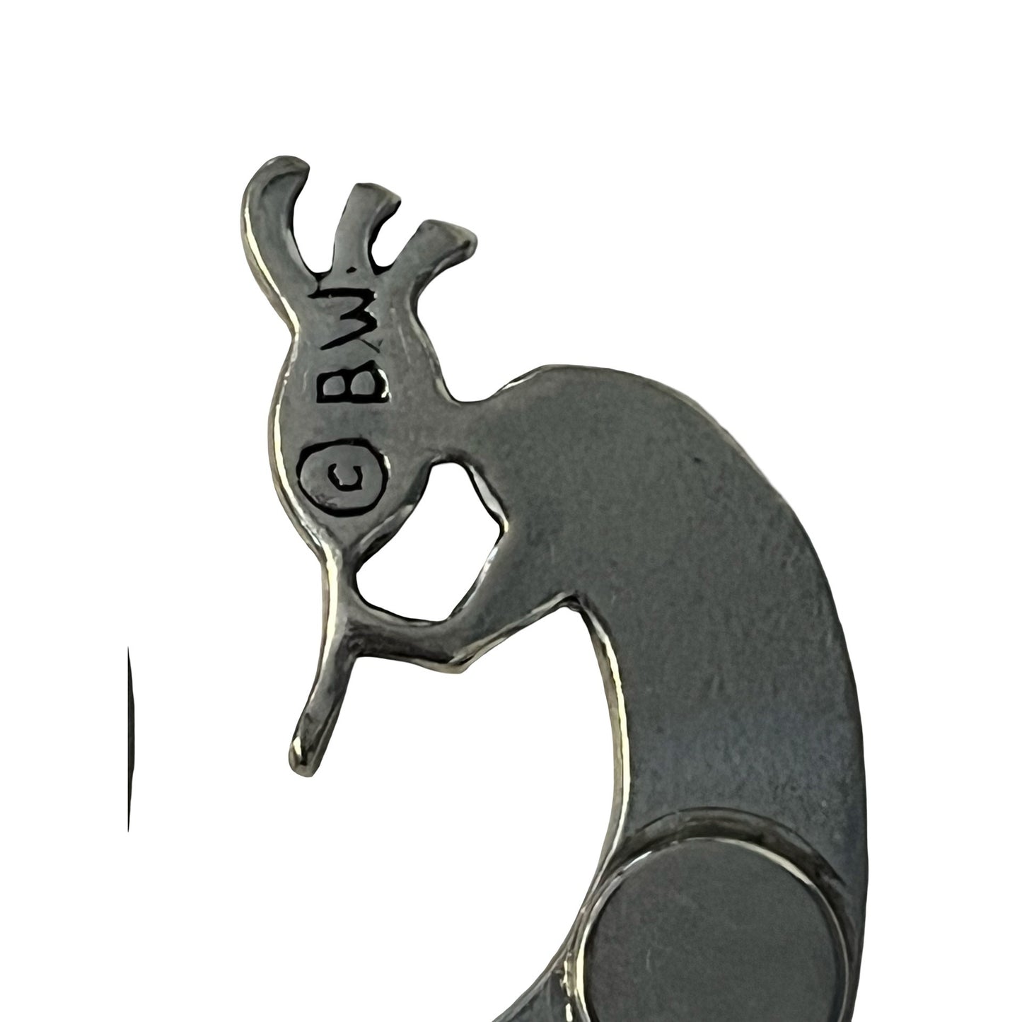 Signed BW Kokopelli Magnets Southwestern Silver Tone Figural Tribal Set