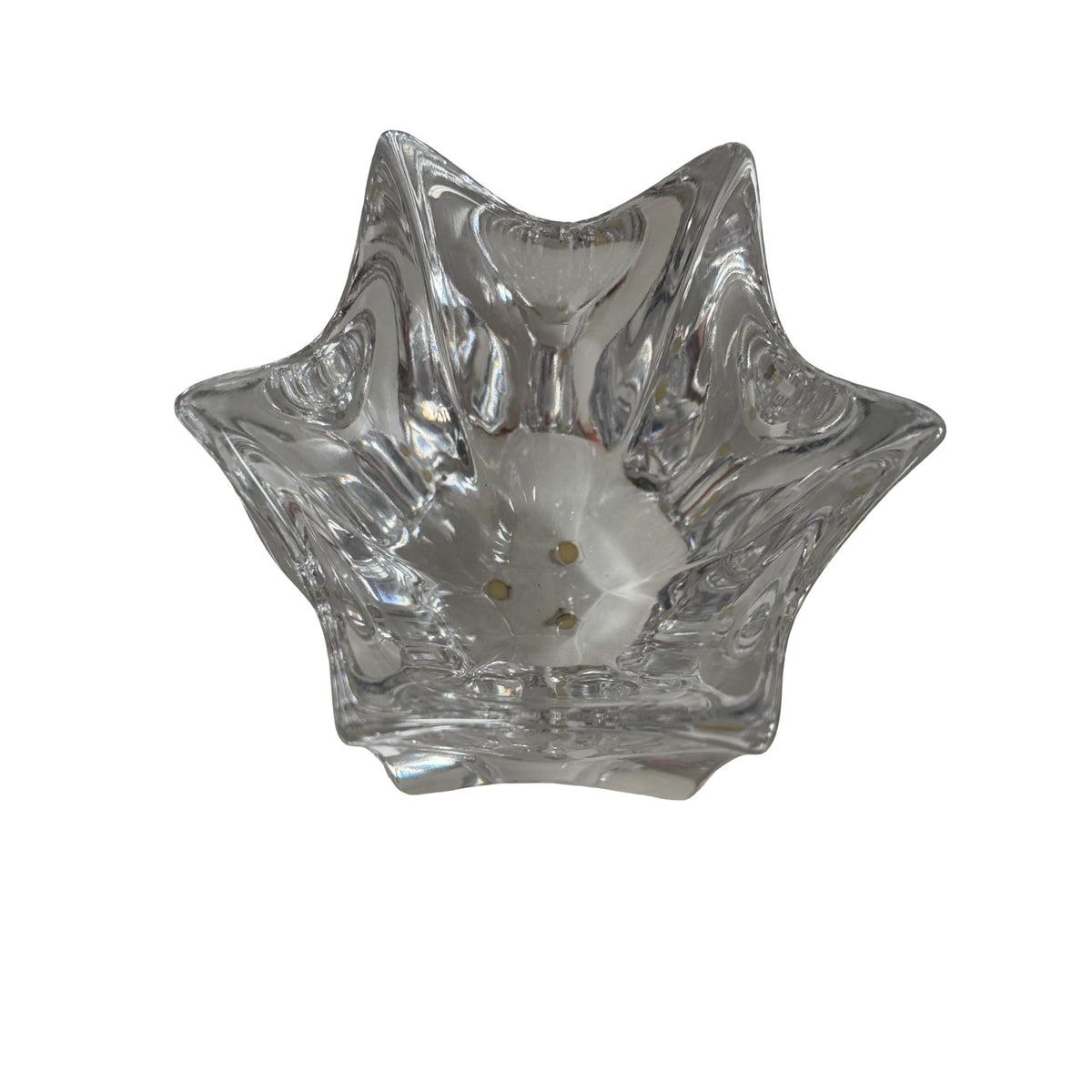 Vintage Orrefors Fleur Crystal Crown Bowl Jan Johansson Signed Sweden 4 Inch