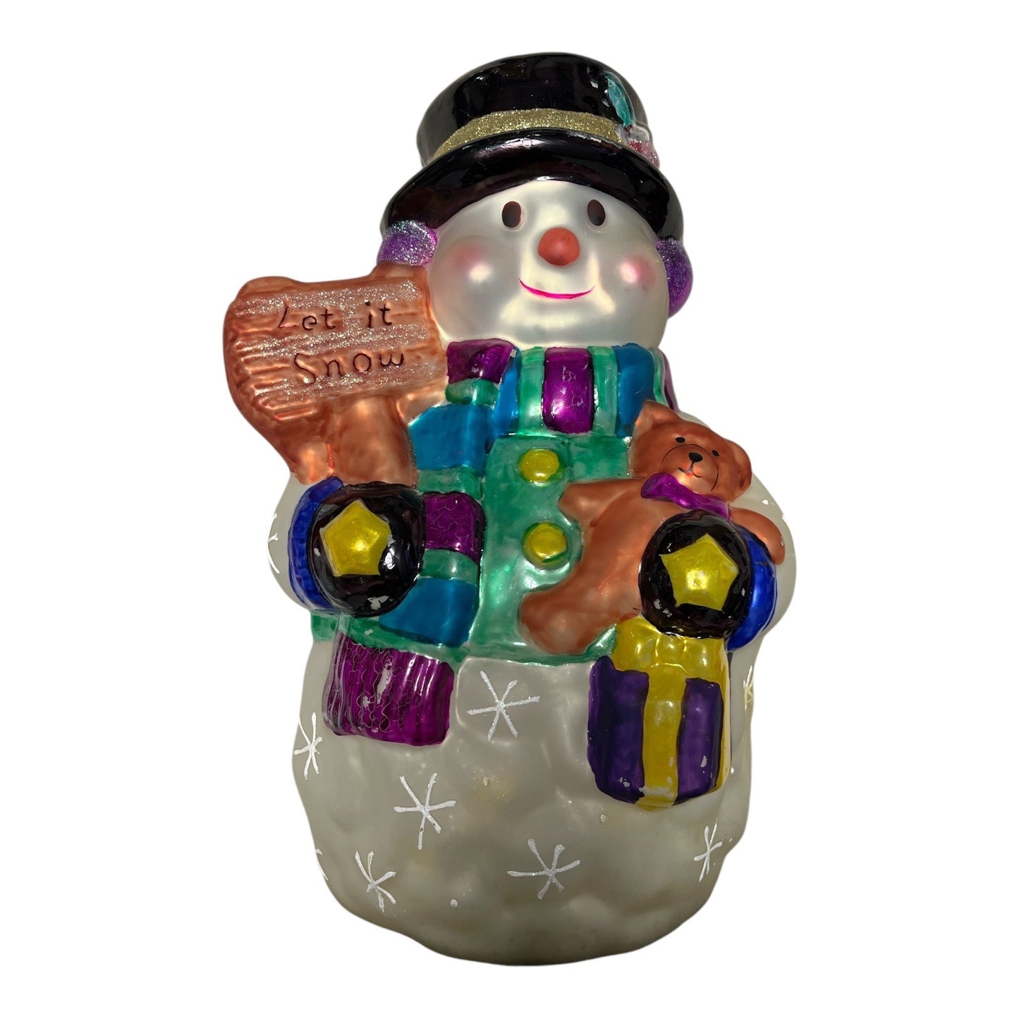 Vintage Carlton Cards Ceramic Snowman Figurine – 14” Tall