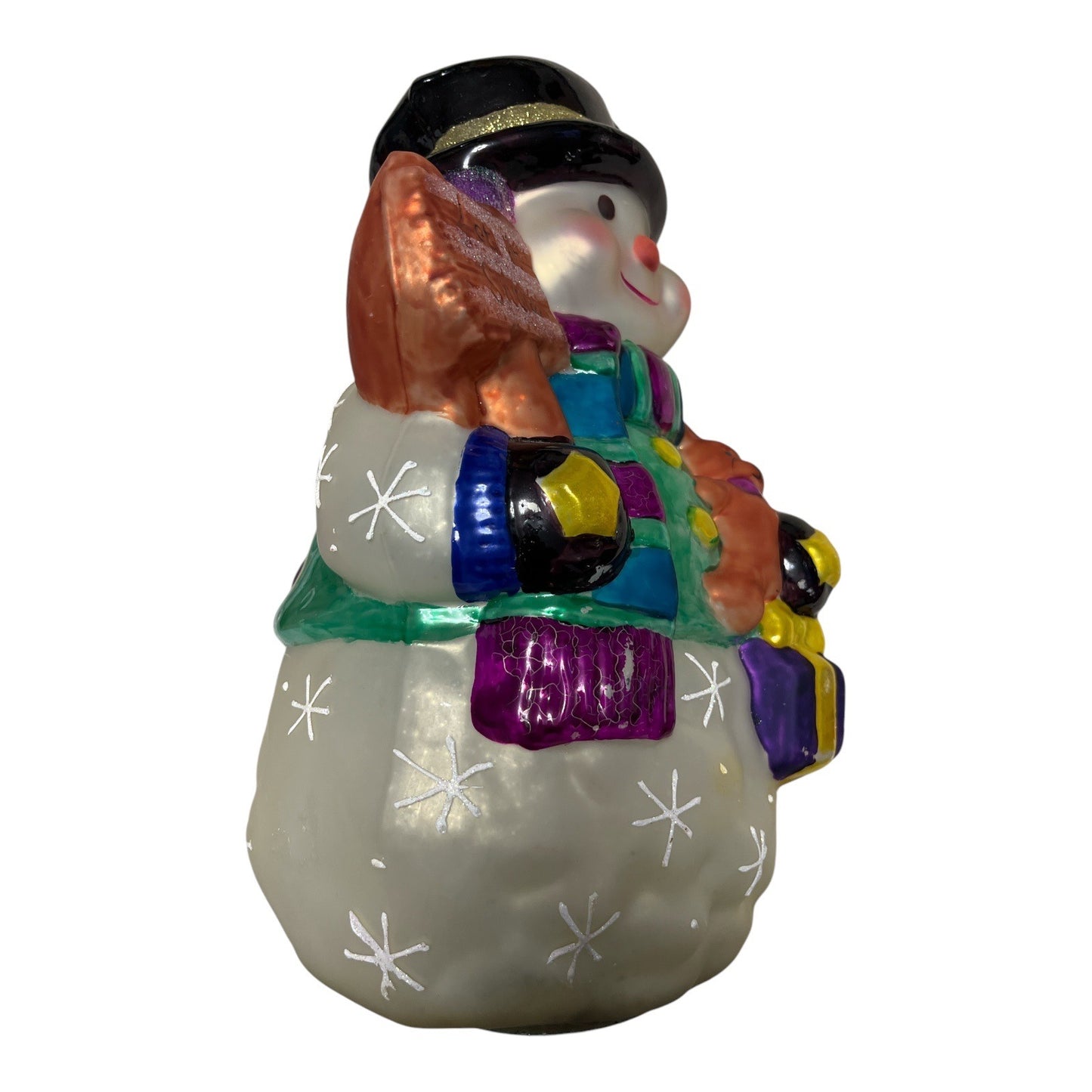 Vintage Carlton Cards Ceramic Snowman Figurine – 14” Tall