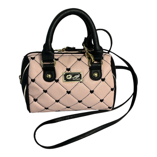 Luv Betsey by Betsey Johnson Quilted Mini Satchel – Pink & Black Faux Leather Crossbody Bag