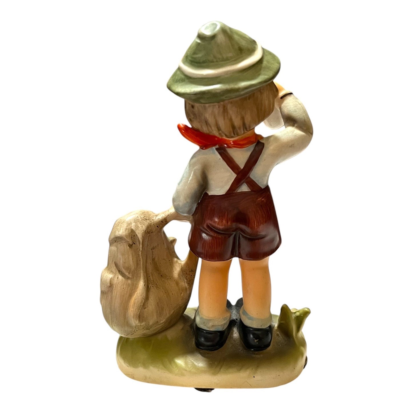 Vintage Arnart 5th Ave Figurine Boy with Horn Hand Painted Porcelain #2223 6” Japan