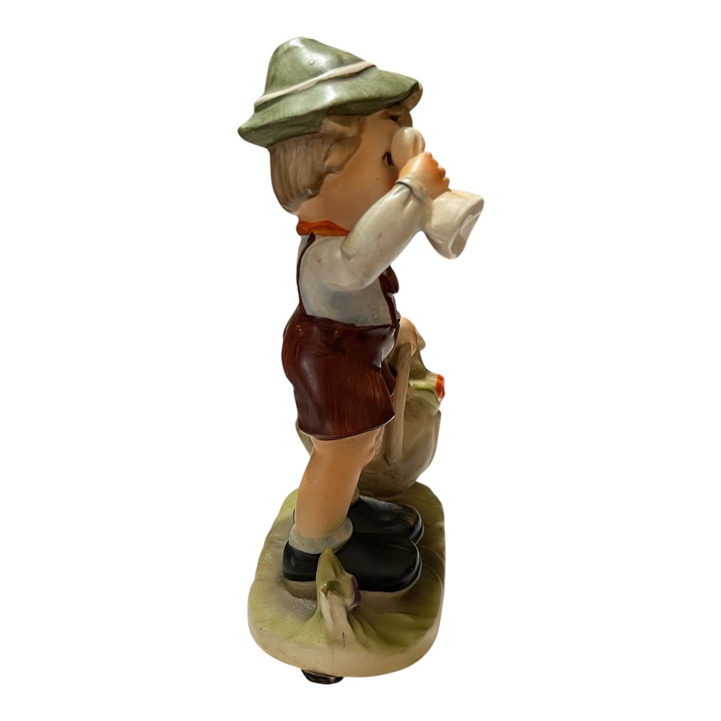Vintage Arnart 5th Ave Figurine Boy with Horn Hand Painted Porcelain #2223 6” Japan