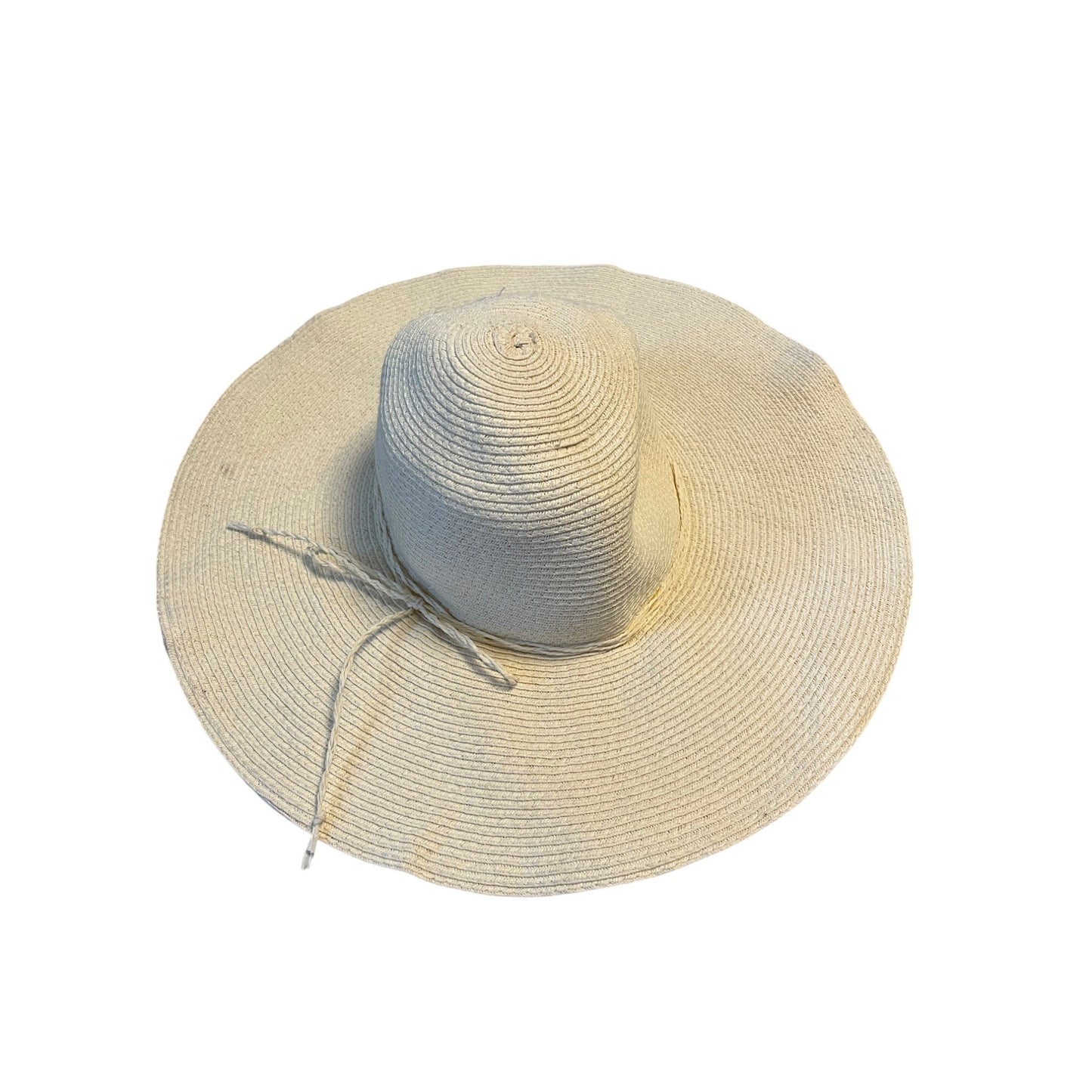 Y2K d&y Wide Brim Sun Hat Cream Paper Straw Beach Floppy Hat One Size