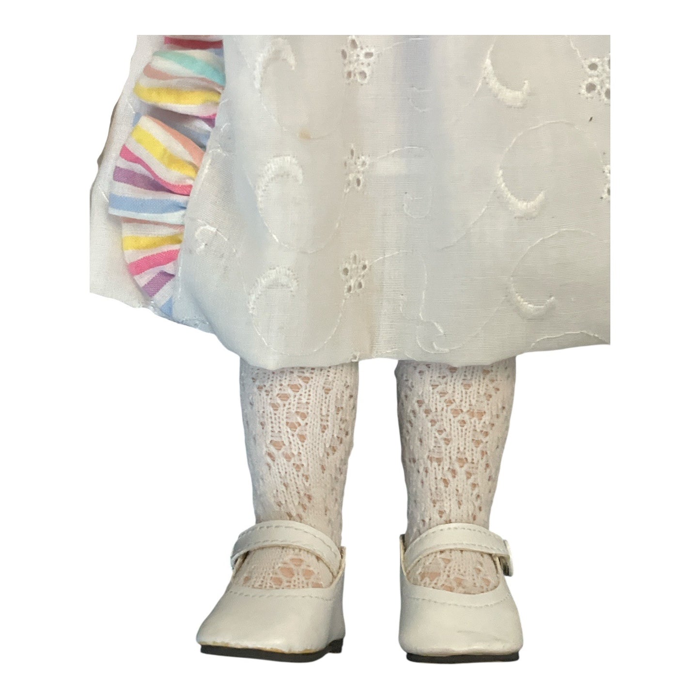 Vintage Designs by Yoko 18” Porcelain Doll Pastel Rainbow Dress Lace Socks Numbered
