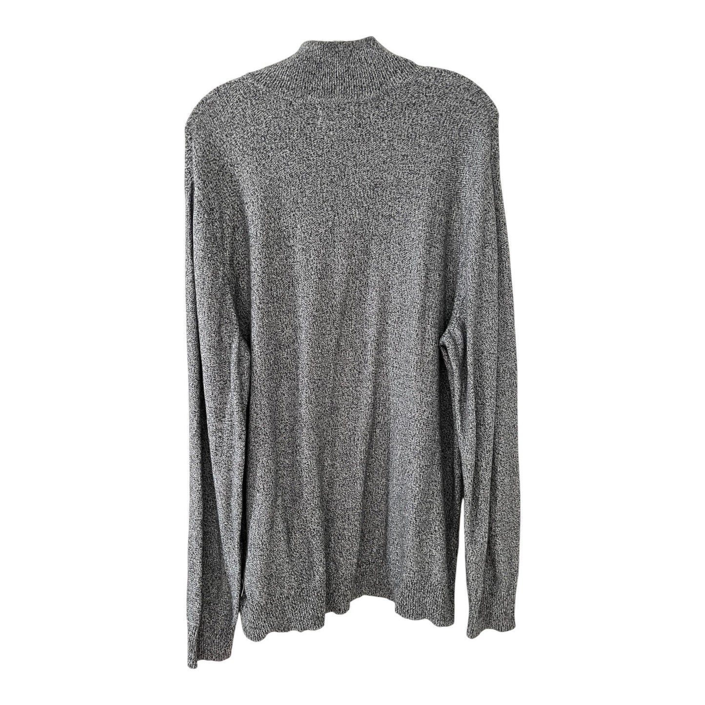 Calvin Klein Men’s XL Gray Marled Cotton Knit Quarter-Zip Sweater