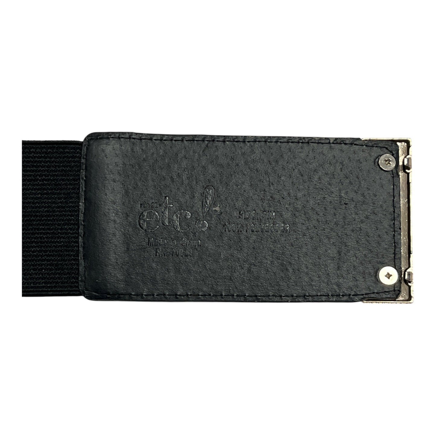 Y2K Etc. Black Elastic Waist Belt with Gold Metal Stretch Buckle Size SM