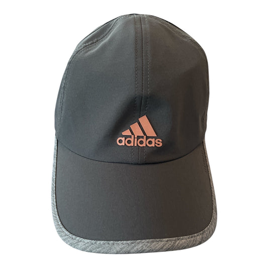 Adidas Black Performance Cap with Gray Trim & Pink Logo – Adjustable Strapback