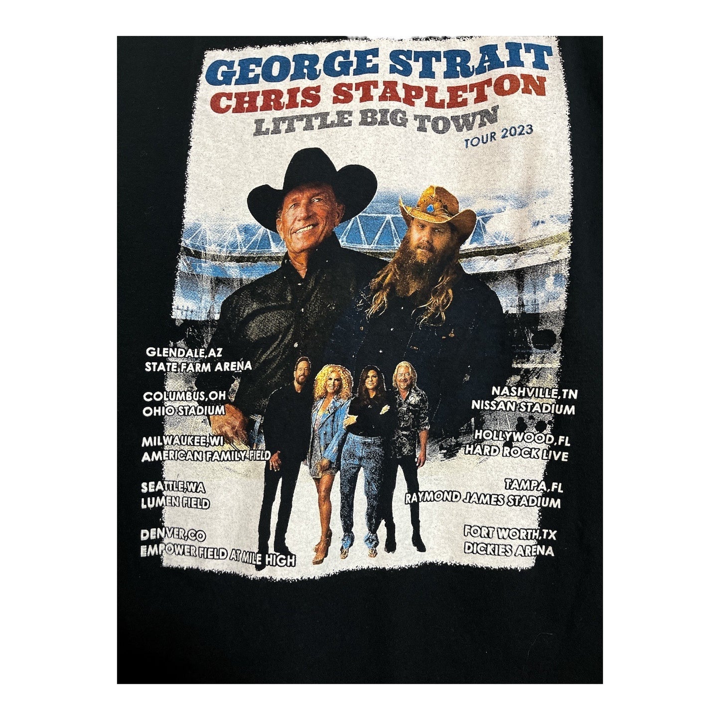 George Strait Chris Stapleton Tour T Shirt Little Big Town 2023 Size L