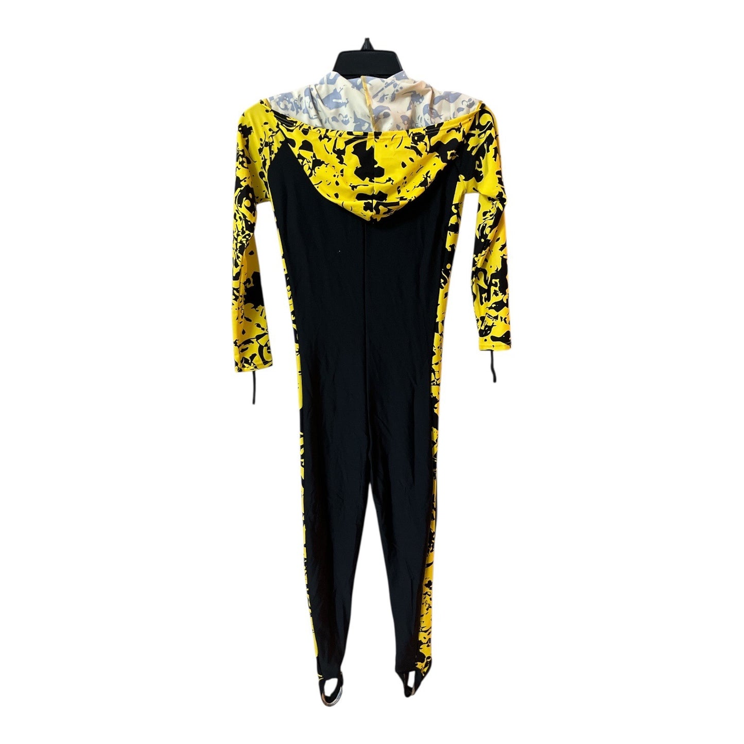 Women’s SBART Black Yellow Lightweight Zip Front Water Sports Swim Suit Size L