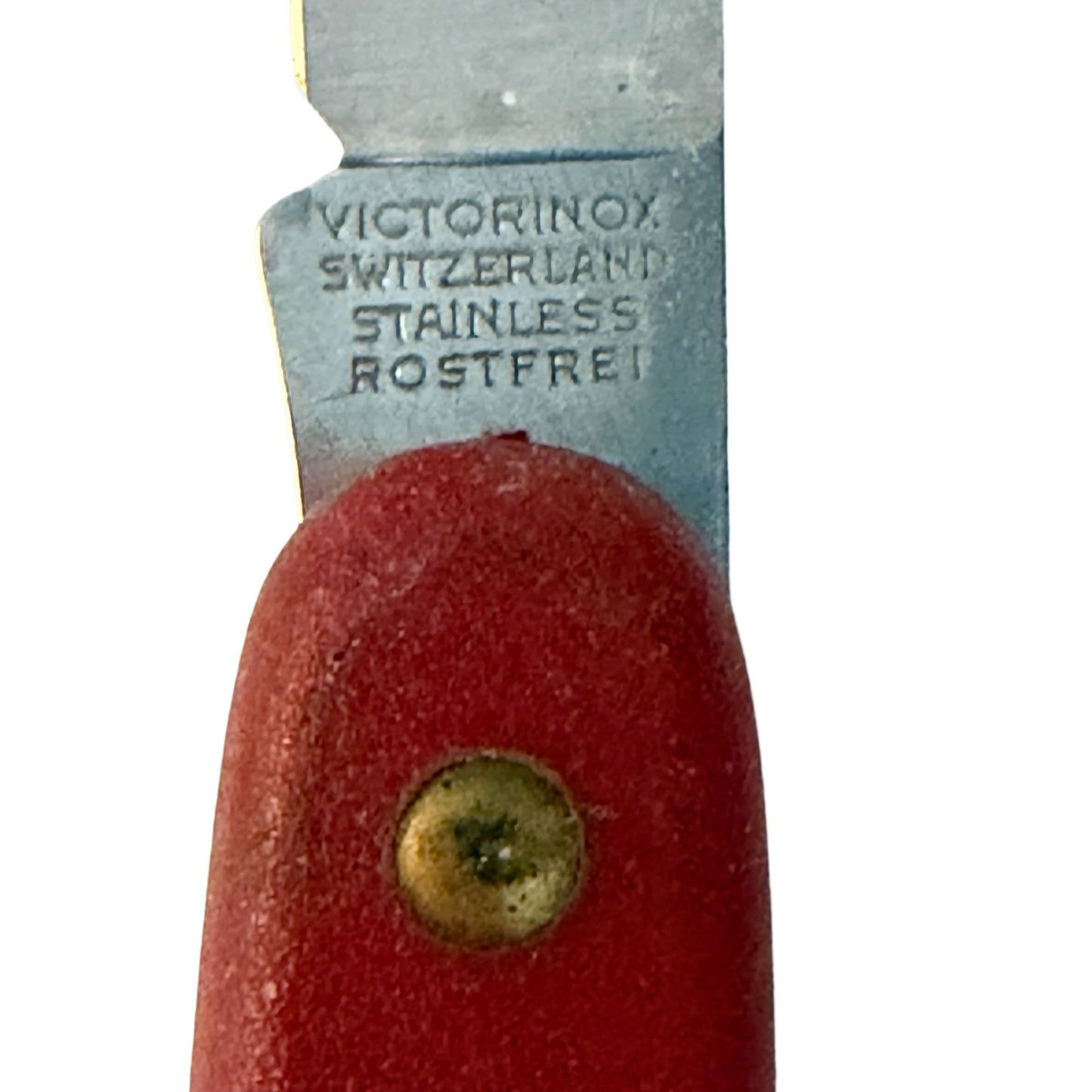 Vintage Victorinox Economy Swiss Folding Pocket Utility Knife Red Handle 4" Switzerland