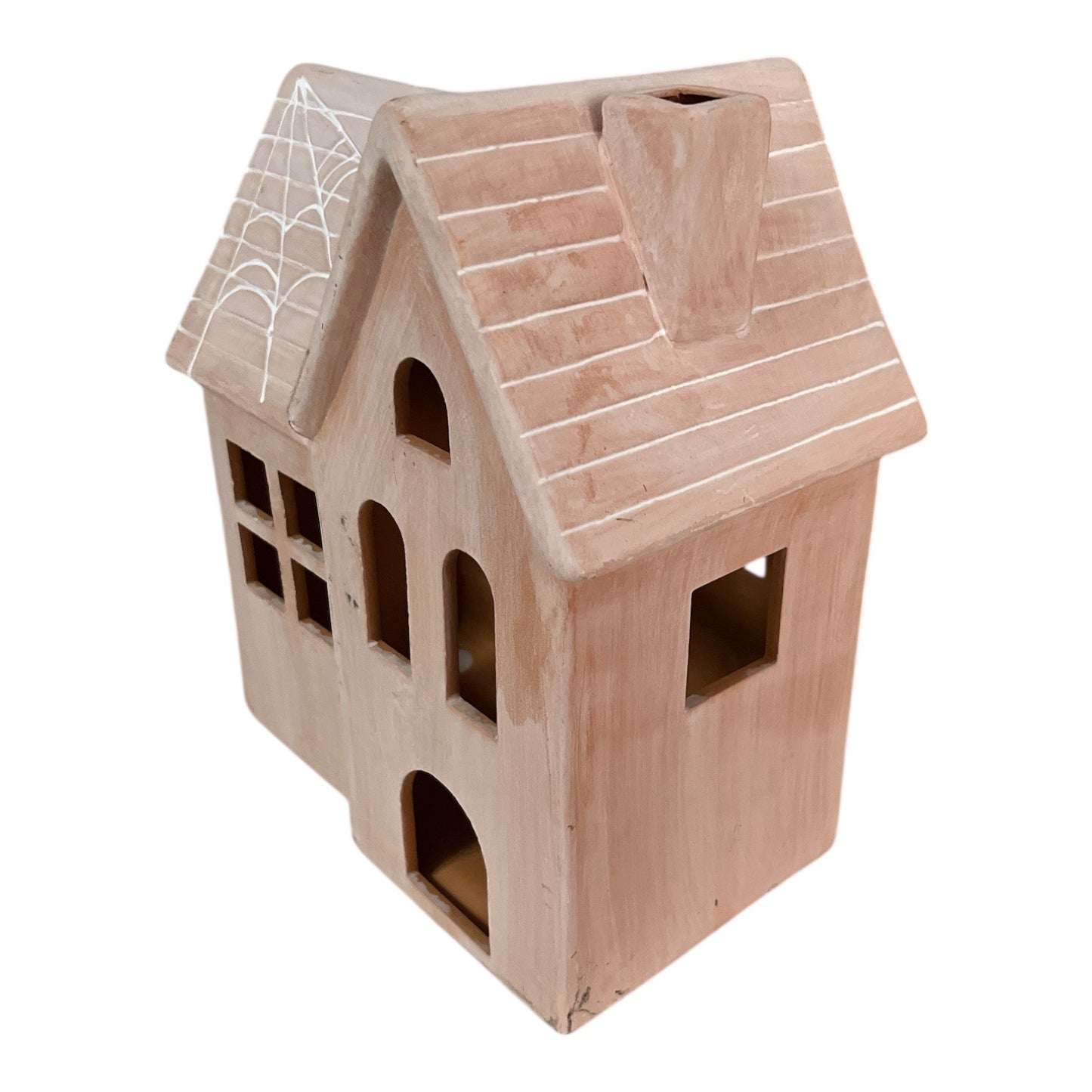 Hyde & EEK! Boutique Terra Cotta Haunted House Halloween Decor Candle Luminary