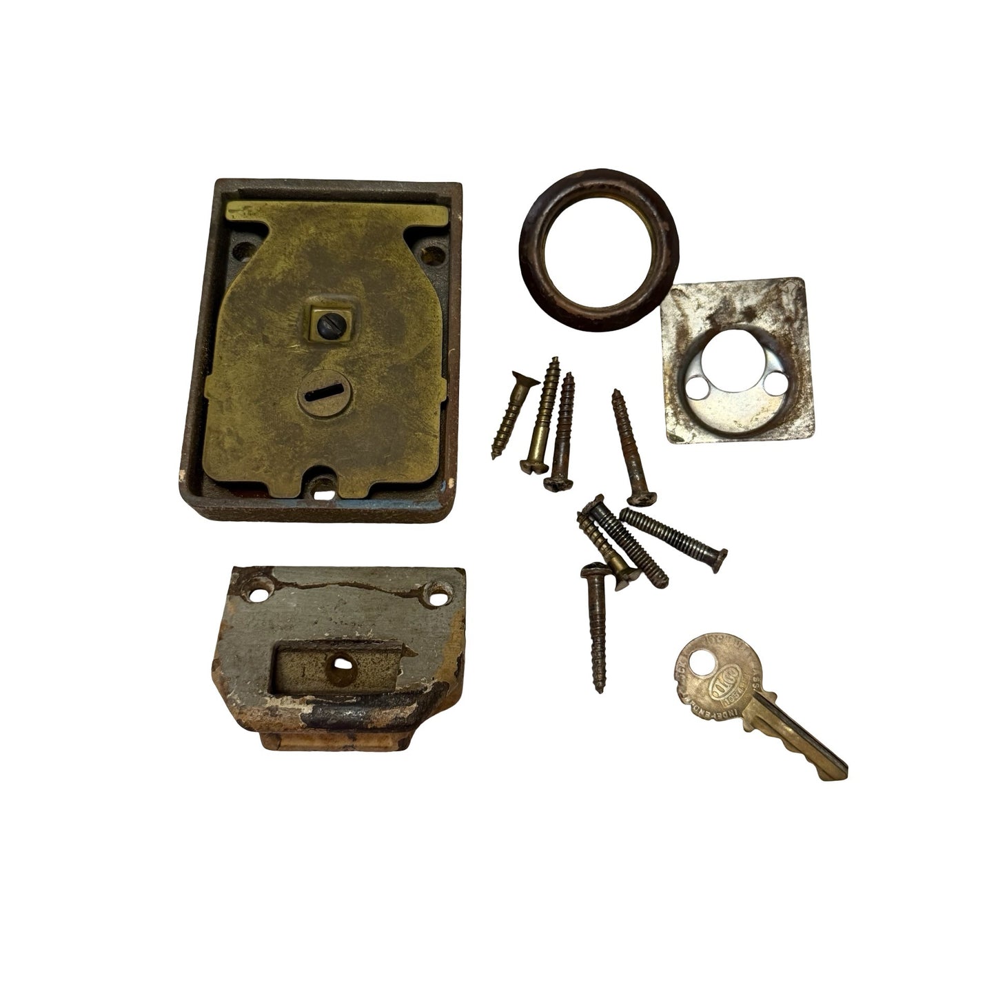 Vintage ILCO Independent Rim Night Latch Door Lock Key Hardware 1950s 1960s