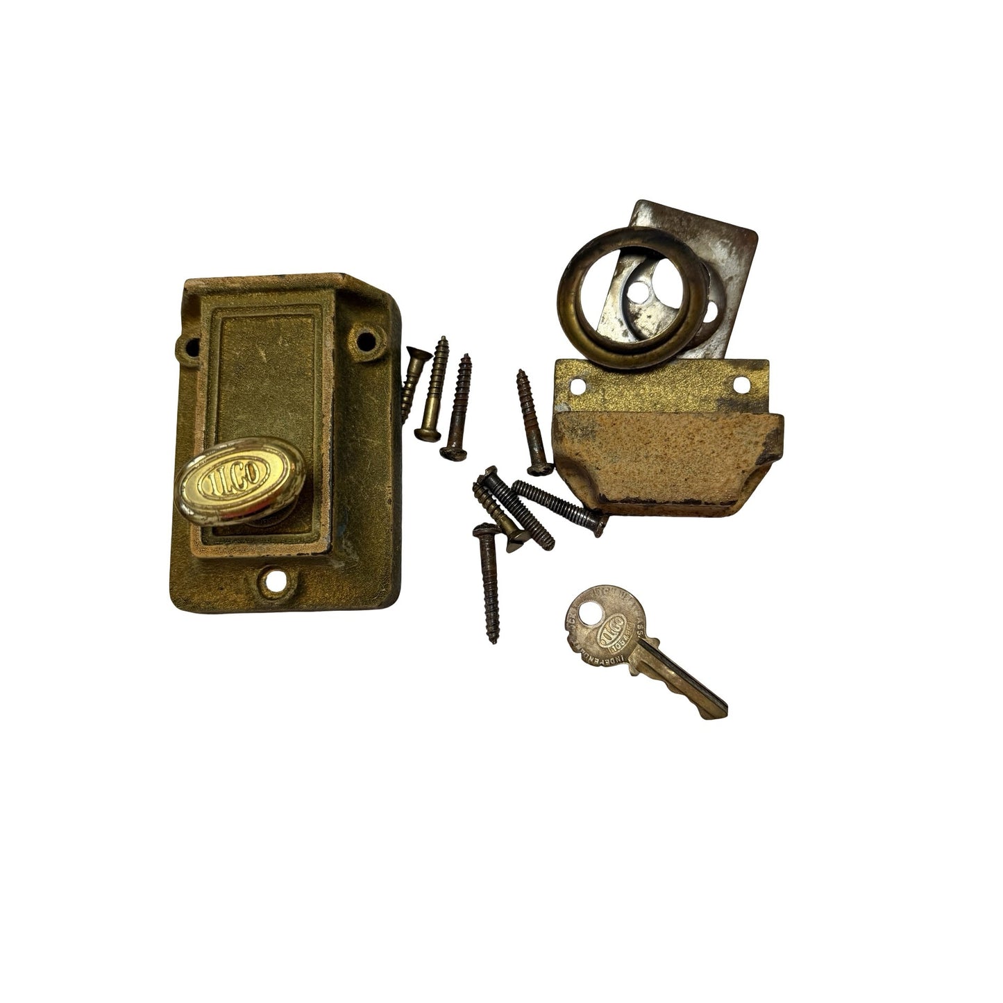 Vintage ILCO Independent Rim Night Latch Door Lock Key Hardware 1950s 1960s