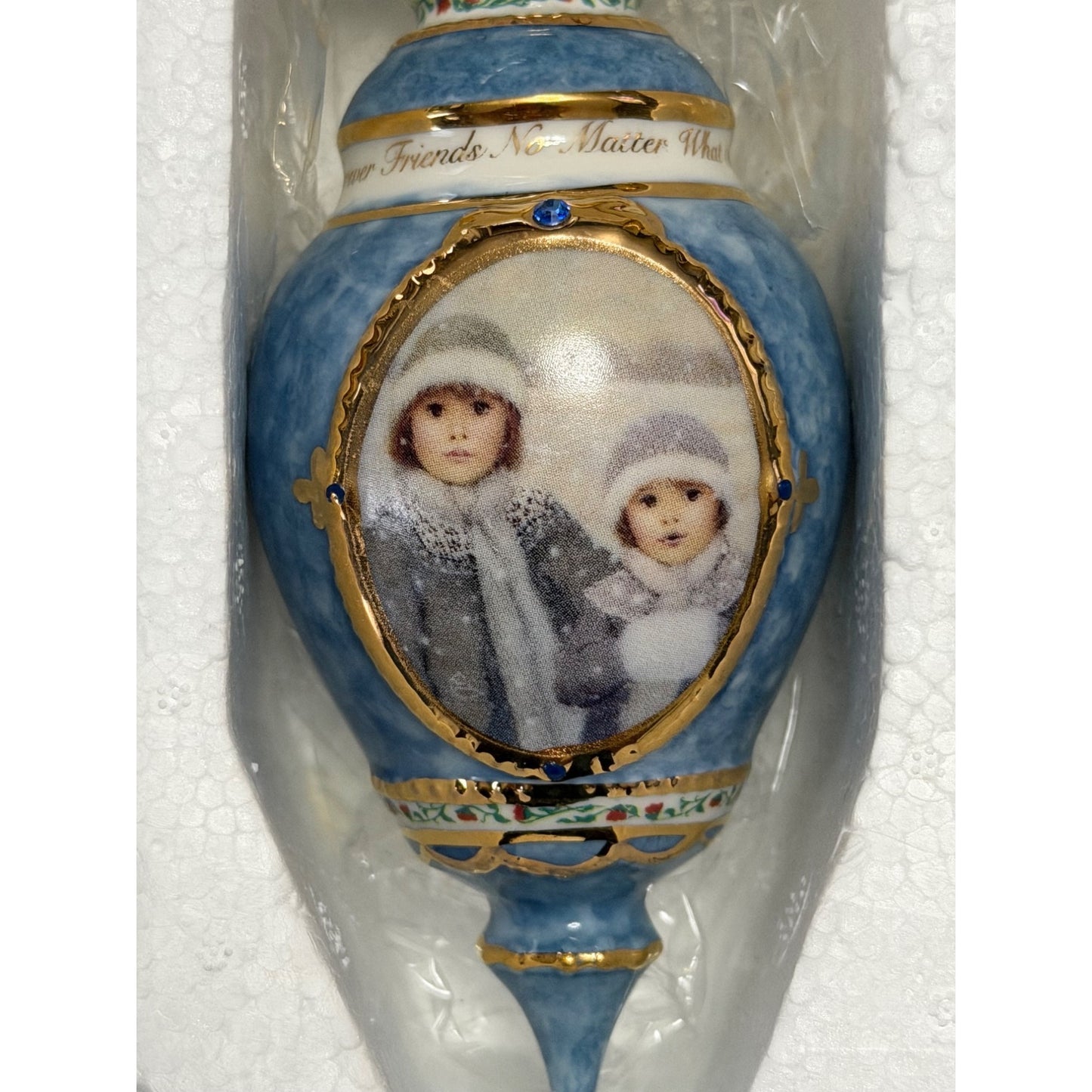 Vintage Chantal Poulin Sisters Tender Times Shared Moments Porcelain Ornaments Set of 3