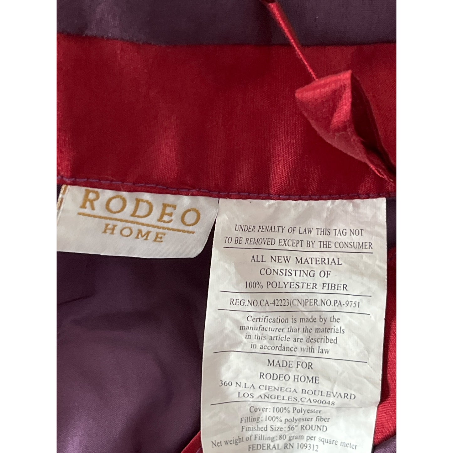 Vintage Early 2000s Rodeo Home 54" Round Christmas Tree Skirt