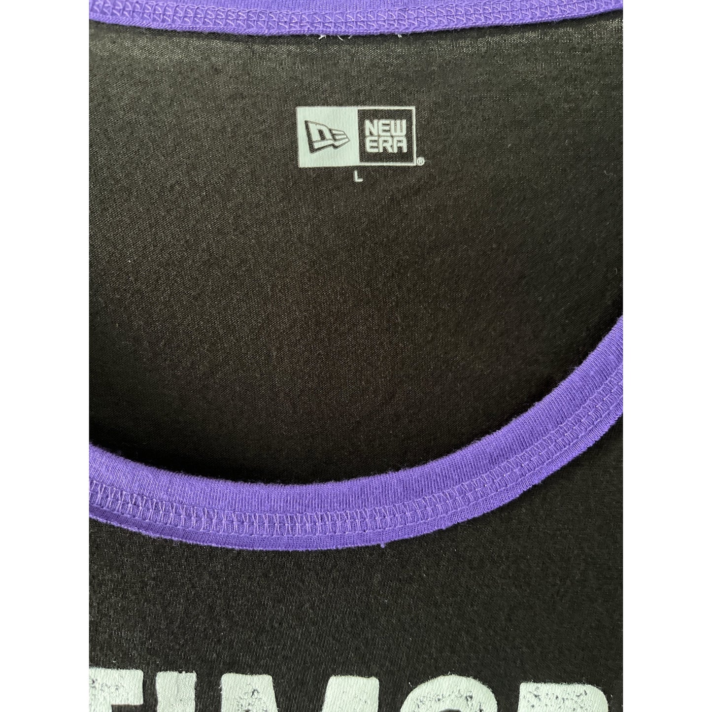 Baltimore Ravens New Era Raglan Top Purple Black Long Sleeve NFL Womens L