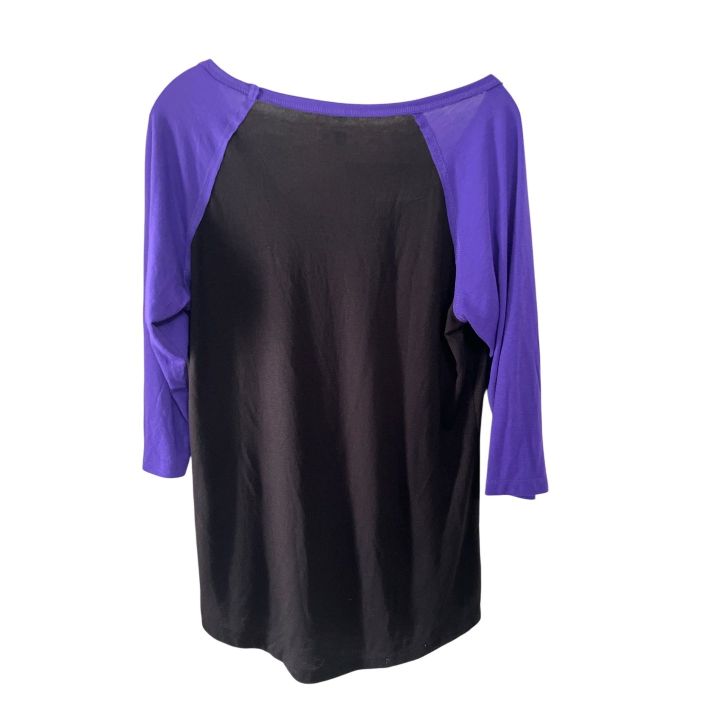 Baltimore Ravens New Era Raglan Top Purple Black Long Sleeve NFL Womens L