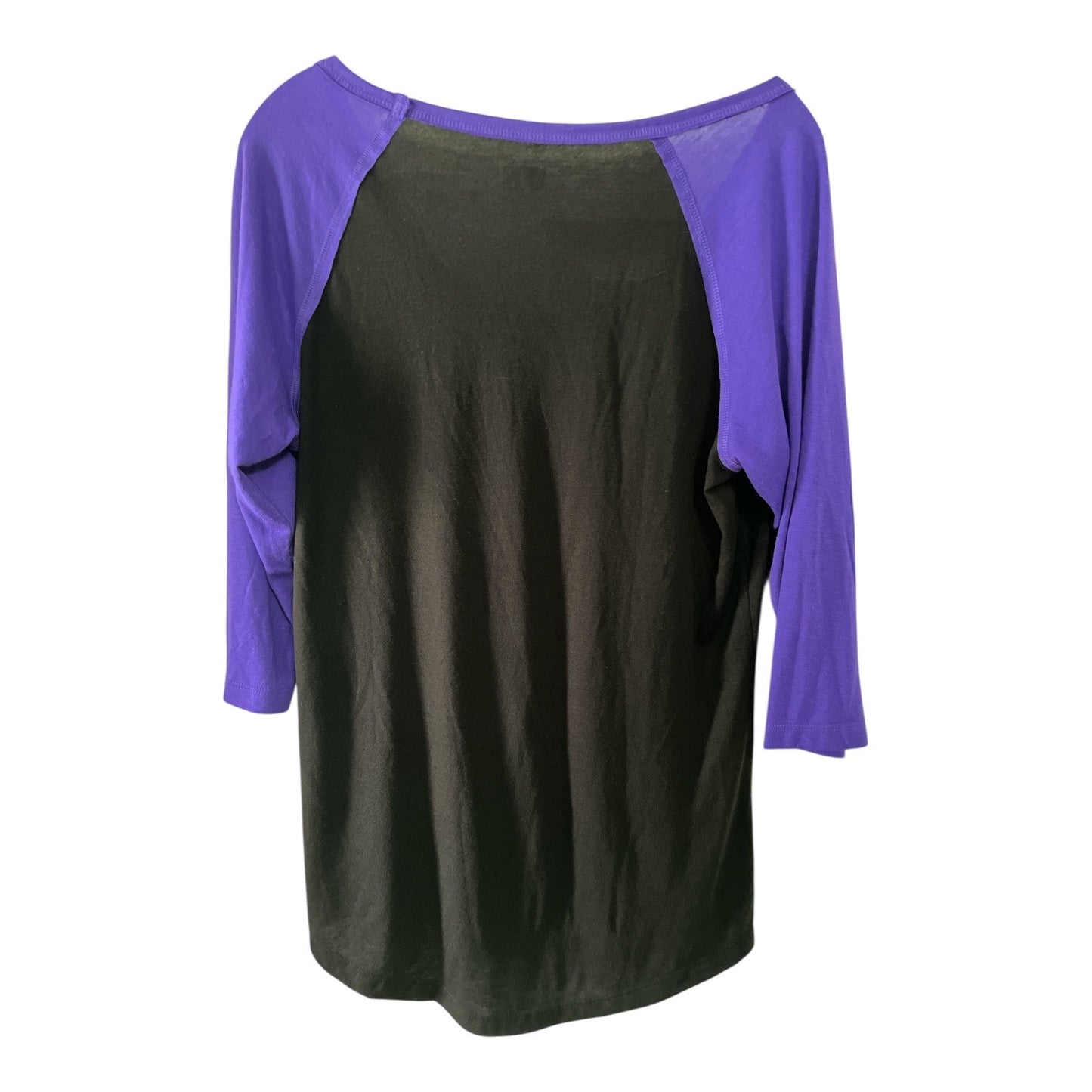 Baltimore Ravens New Era Raglan Top Purple Black Long Sleeve NFL Womens L